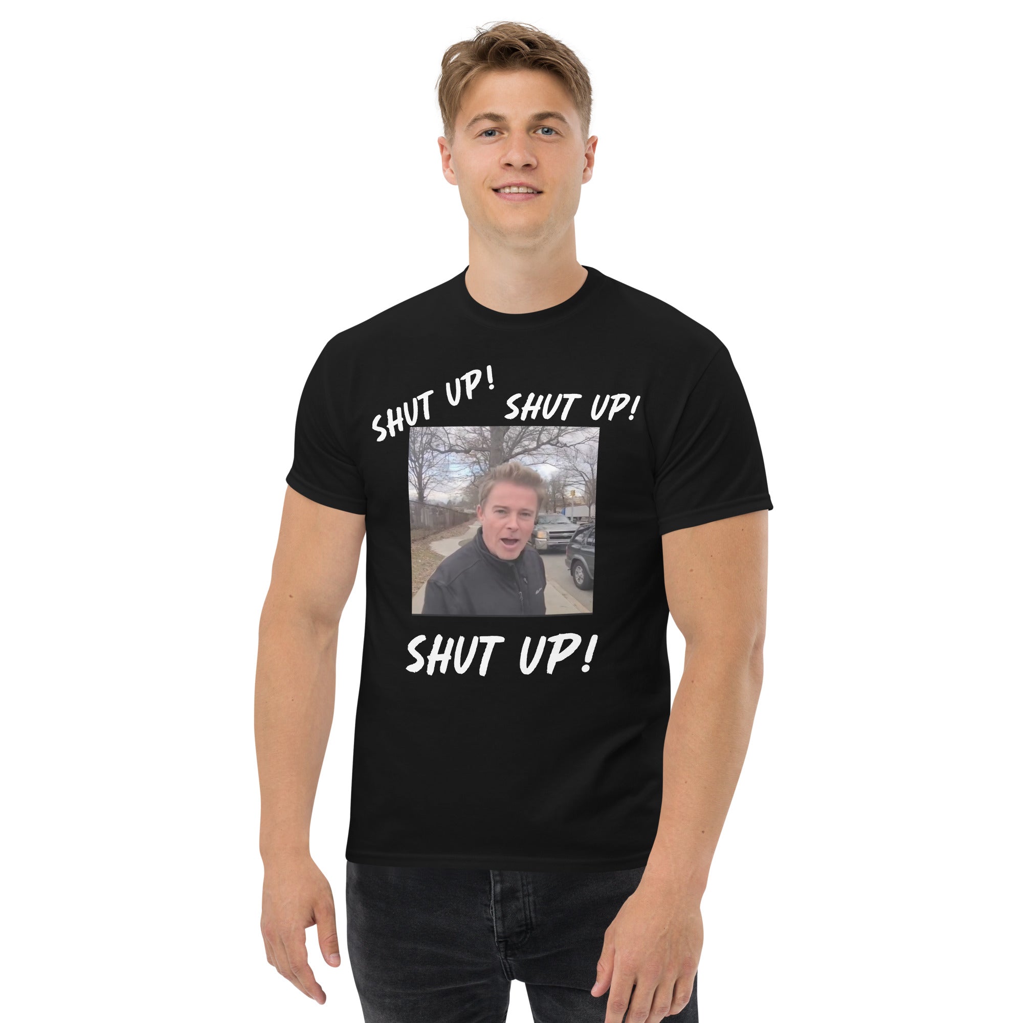 Stuntman "SHUT UP" Tee (White Lettering)