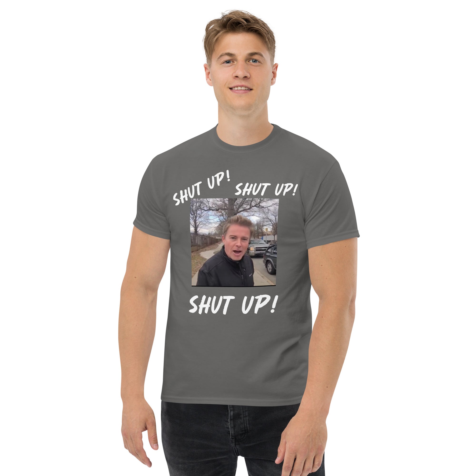 Stuntman "SHUT UP" Tee (White Lettering)